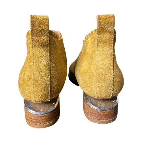 Alexander Wang Kori Bootie Boots Cut Out Block Heel Suede Camel Shoes 39 US 9 - Picture 5 of 12